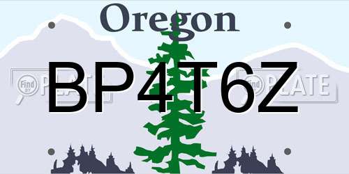 BP4T6Z Oregon License Plate