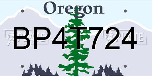 BP4T724 Oregon License Plate