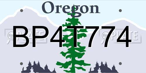 BP4T774 Oregon License Plate