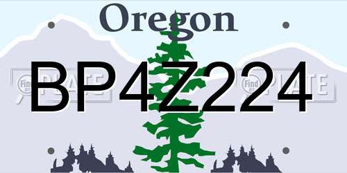 BP4Z224 Oregon License Plate