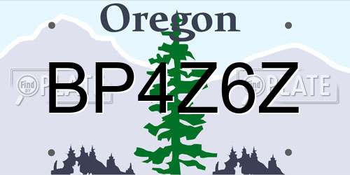 BP4Z6Z Oregon License Plate