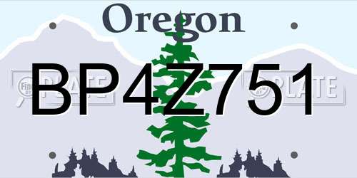 BP4Z751 Oregon License Plate