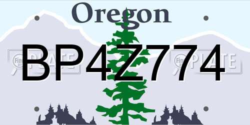 BP4Z774 Oregon License Plate