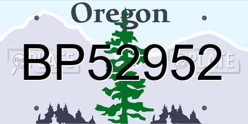 BP52952 Oregon License Plate