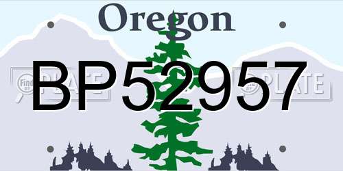 BP52957 Oregon License Plate