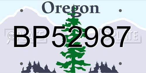 BP52987 Oregon License Plate