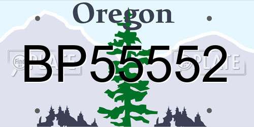 BP55552 Oregon License Plate