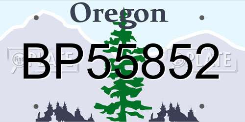 BP55852 Oregon License Plate
