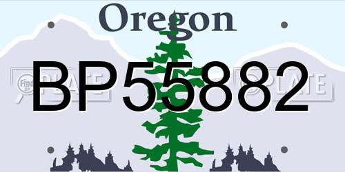 BP55882 Oregon License Plate