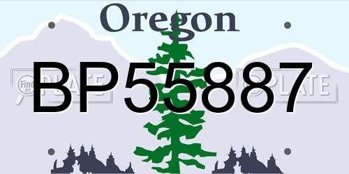 BP55887 Oregon License Plate