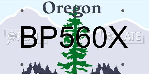 BP560X Oregon License Plate