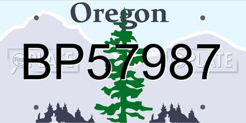 BP57987 Oregon License Plate