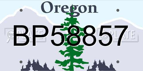 BP58857 Oregon License Plate