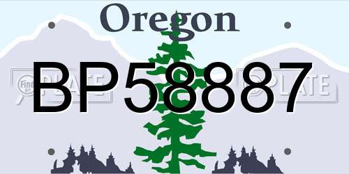 BP58887 Oregon License Plate