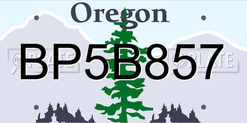 BP5B857 Oregon License Plate