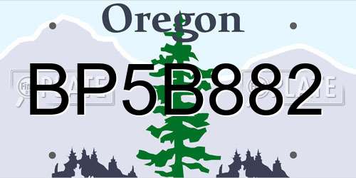 BP5B882 Oregon License Plate