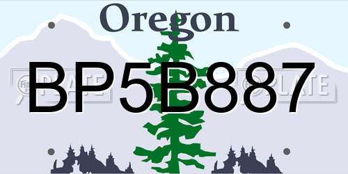 BP5B887 Oregon License Plate
