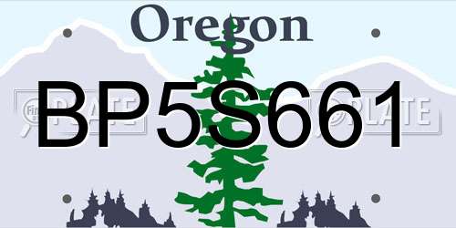 BP5S661 Oregon License Plate