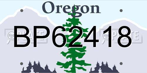 BP62418 Oregon License Plate