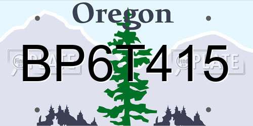 BP6T415 Oregon License Plate