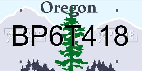 BP6T418 Oregon License Plate