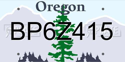BP6Z415 Oregon License Plate