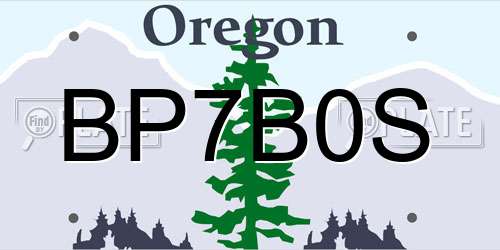 BP7B0S Oregon License Plate