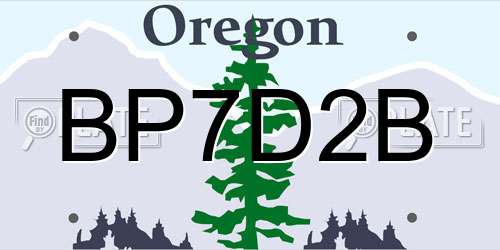 BP7D2B Oregon License Plate