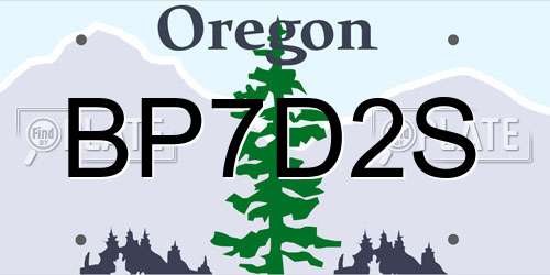 BP7D2S Oregon License Plate