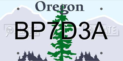 BP7D3A Oregon License Plate