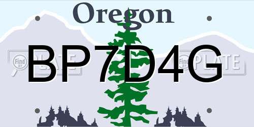 BP7D4G Oregon License Plate