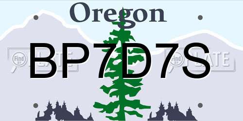 BP7D7S Oregon License Plate