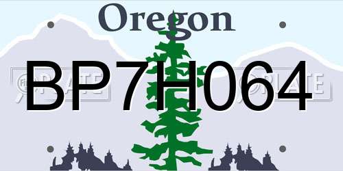 BP7H064 Oregon License Plate