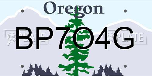 BP7O4G Oregon License Plate