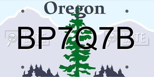 BP7Q7B Oregon License Plate