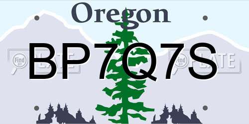BP7Q7S Oregon License Plate