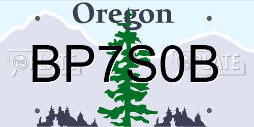 BP7S0B Oregon License Plate