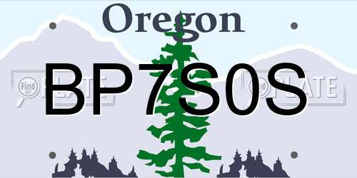 BP7S0S Oregon License Plate