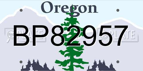 BP82957 Oregon License Plate