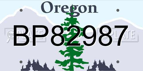 BP82987 Oregon License Plate