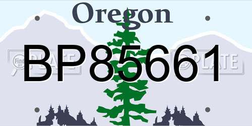 BP85661 Oregon License Plate
