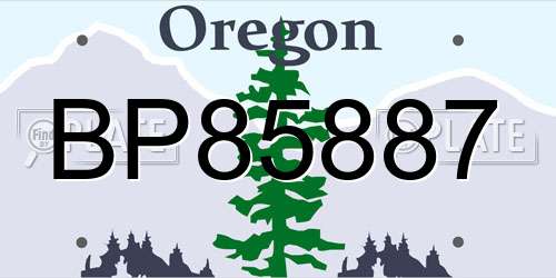 BP85887 Oregon License Plate