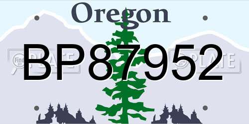 BP87952 Oregon License Plate