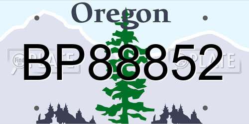 BP88852 Oregon License Plate