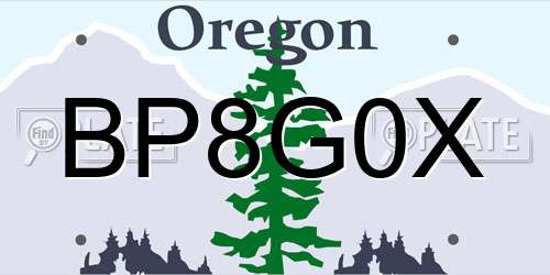 BP8G0X Oregon License Plate