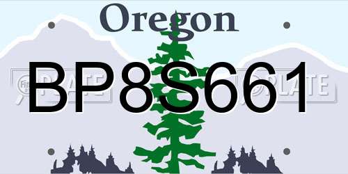 BP8S661 Oregon License Plate