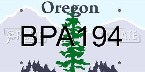 BPA194 Oregon License Plate