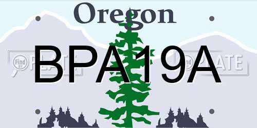 BPA19A Oregon License Plate