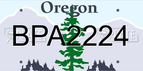 BPA2224 Oregon License Plate