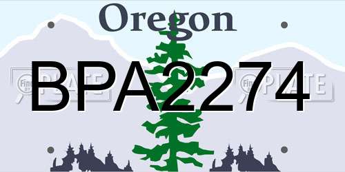 BPA2274 Oregon License Plate